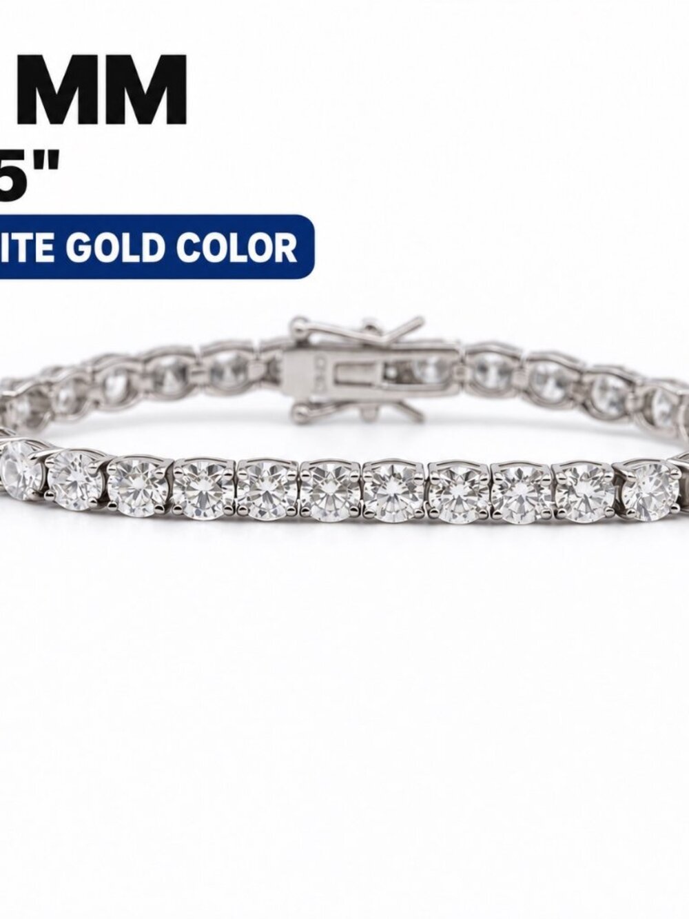 LEKANI 5mm Moissanite Tennis Bracelet S925 Silver 7.5 in